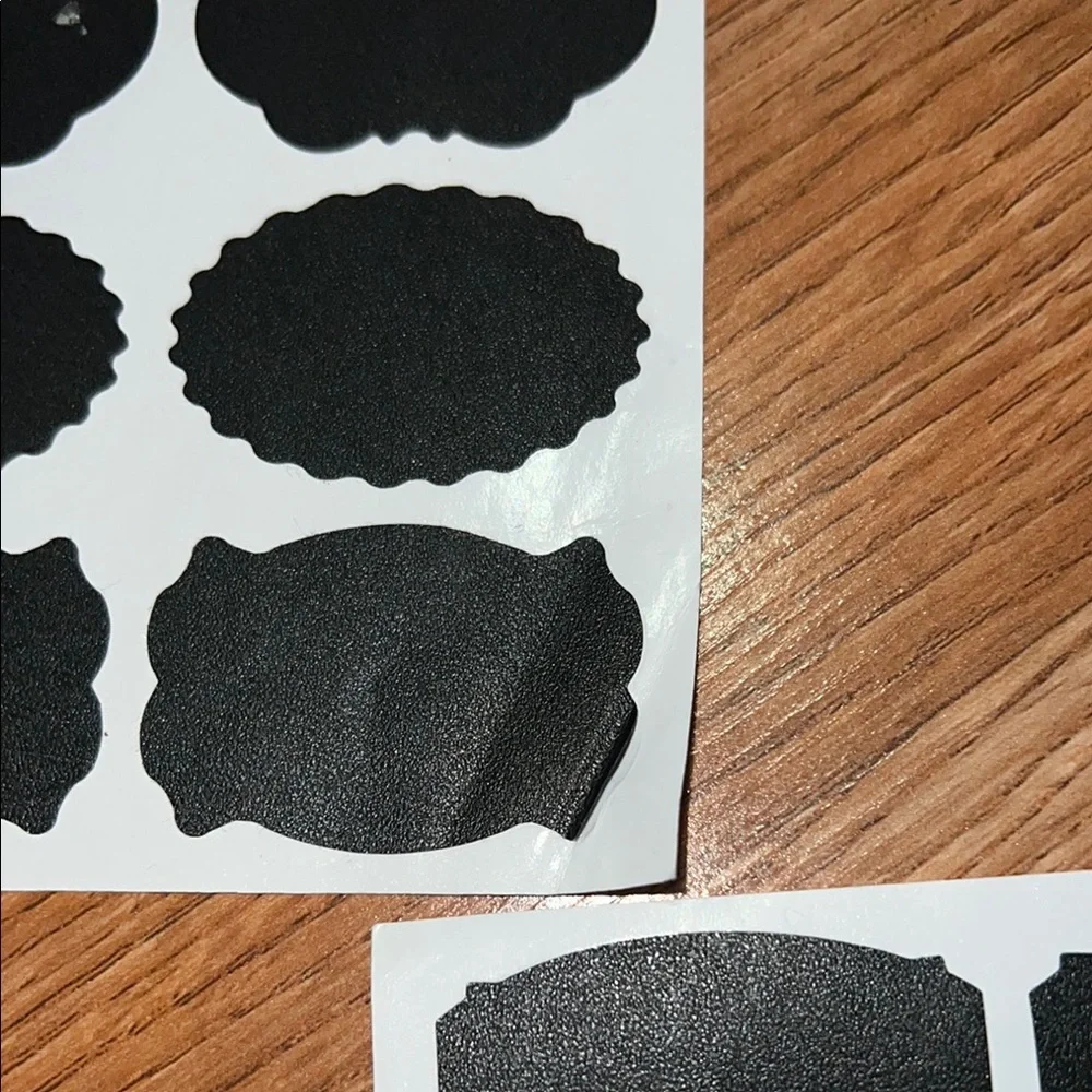 24 Black Chalkboard Label Stickers